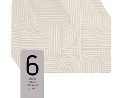 Raved Placemats Britt - Set van 6 Stuks - Beige - Eettafel - Onderlegger - Waterafstotend