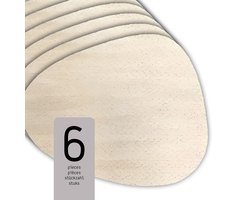 Raved Placemats - Set van 6 Stuks - Alice Dove - Leatherlook - Kunststof - Ovaal - Eettafel - Onderlegger - Waterafstotend