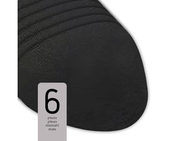 Raved Placemats - Set van 6 Stuks - Alma Zwart - Leatherlook - Kunststof - Ovaal - Eettafel - Onderlegger - Waterafstotend