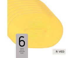Raved Placemats - Set van 6 Stuks - Selma - Zacht Geel - Ovaal - Kunststof - Eettafel - Onderlegger - Waterafstotend