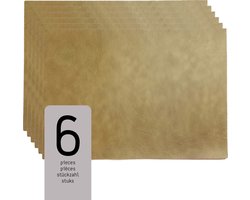 Raved Placemats Vera - Set van 6 Stuks - Goud - Kunststof - Eettafel - Onderlegger - Waterafstotend
