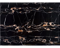 Raved Raamfolie/Plakfolie - Decoratiefolie - Marmer Print Zwart/Oranje - 2 m x 45 cm