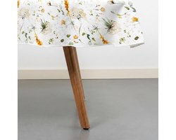Raved Rond Tafelkleed - 140 cm ø - Wilde Bloemen - Oranje - Polyester - Waterafstotend