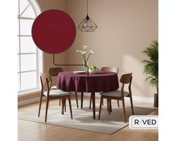 Raved Rond Tafelkleed - 160 cm ø - Polyester Bordeaux Rood - Kreukvrij