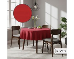 Raved Rond Tafelkleed - 160 cm ø - Polyester Rood - Kreukvrij