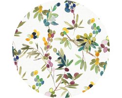 Raved Rond Tafelzeil – Bessen 140 cm ø – Paars – Fruit – PVC – Afwasbaar