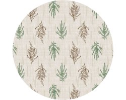 Raved Rond Tafelzeil - Varens 140 cm ø - Bruin - PVC - Afwasbaar