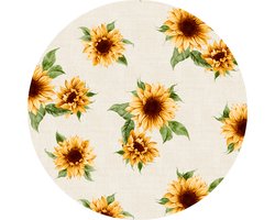 Raved Rond Tafelzeil - Zonnebloem 160 cm ø - Geel - PVC - Afwasbaar