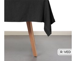 Raved Tafelkleed Elof 140 cm x 200 cm - Zwart - Katoen - Uitwasbaar