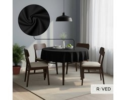 Raved Tafelkleed Ø160 cm - Rond - Zwart - Polyester - Kreukvrij - Wasbaar