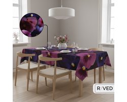 Raved Tafelzeil – 140 cm x 250 cm – Bloemen Paars – PVC – Afwasbaar