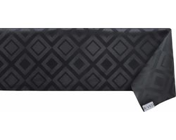 Raved Tafelzeil 140x100 cm - Zwart Ruit - PVC - Afwasbaar - Duurzaam