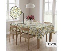 Raved Tafelzeil 140x220 cm - Geel Groen Citroentjes - PVC - Afwasbaar