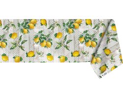 Raved Tafelzeil Citroentjes  140 cm x  100 cm - Geel - Hout - PVC - Afwasbaar