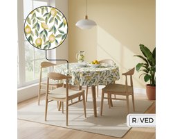 Raved Tafelzeil Ø 160 cm - Citroentjes Geel - PVC - Afwasbaar - Rond