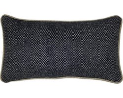 Raven black structure recycled wool rectangle cushion