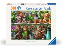 Ravensburger puzzel dieren Katjes in het rek - 500 stukjes.