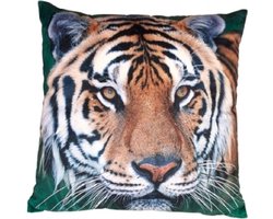 Ravensden Sierkussen - tijger print - 40 x 40 cm - met rits - jungle thema