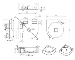 Raw hoekfontein hamerslag 30x30x10 cm hardsteen gezoet
