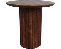 Raw Materials - Bullnose bijzettafel Reversed Fluted - Donkerbruin - 50 cm