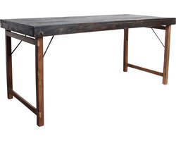 Raw Materials Eettafel - 165 cm - Zwart - Gerecycled hardhout