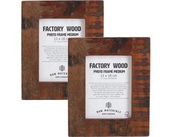 Raw Materials Factory Fotolijst - Set van 2 - 23x28 cm - Gerecycled hout