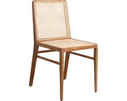 Raw Materials Nova eetkamerstoelen - Teakhout & Rotan - Naturel - 44x53x86 cm - set van 2