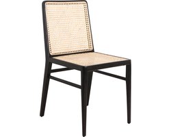 Raw Materials Nova eetkamerstoelen - Teakhout & Rotan - Zwart - 44x53x86 cm - set van 2