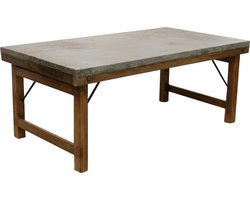 Raw Materials Salontafel met zinken blad - Gerecycled hout - 110x60x45 cm