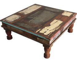Raw Materials Scrapwood Bijzettafel - 45x45x18 cm – Gerecycled hout