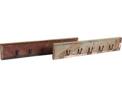 Raw Materials Scrapwood Kapstok - 5 Haken - 80x3x13 cm - Gerecycled hout
