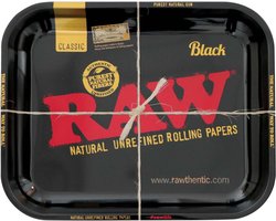 RAW - METAL ROLLING TRAY - RAW BLACK - LARGE (34 x 27,5 cm)