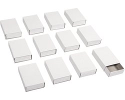 Rayher DIY Hobby/knutsel luciferdoosjes - 60x - blanco - 5 x 3 x 1 cm - opslag bedank doosje - Valentijnsdag - Bruiloft
