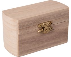 Rayher hobby Houten kistje met sluiting en deksel - 10 x 6 x 6 cm - Sieraden/spulletjes/sleutels - kleine kistjes