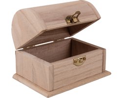 Rayher hobby Houten kistje met sluiting en deksel - 10 x 6 x 6 cm - Sieraden/spulletjes/sleutels - kleine kistjes