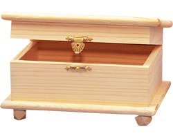 Rayher hobby Houten kistje met sluiting en deksel - 19 x 10 x 13 cm - Sieraden/spulletjes/sleutels - kleine kistjes