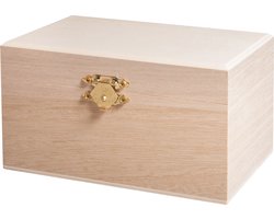 Rayher Hobby kistje/box - hout - met sluiting en deksel - 14 x 8 x 7 cm - opbergen