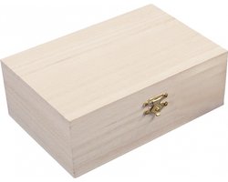 Rayher hobby materialen Kistje - Houten sieraden opbergkistje - 15 x 10 x 5,5 cm