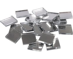 Rayher hobby materialen Spiegel mozaiek stenen/steentjes/tegeltjes - 1900x stuks - 1 x 1 cm p/st