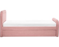 RAYSSAC - Onderschuifbed - Roze - 90 x 200 cm - Bouclé