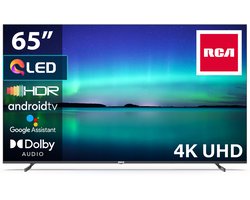 RCA Android Smart TV - QLED 4K UHD - 65 inch/165 cm - Frameless Design - Tripple Tuner DVB-T/T2/S/S2/C - HDMI x3, USB x2, CI+ - Voice control & streaming apps - Geassembleerd in Eindhoven - RAQ65UN3