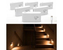 RD Sense - sensor lamp binnen - Set van 6 stuks - Warm Wit - Magnetische Montage - Wit