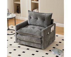 Re-purelife® Luxe Draaibare Relaxfauteuil met Optimaal Zitcomfort - 360° Draaimechanisme - Ergonomische Ondersteuning - Zachte Hoogwaardige Bekleding - Maximale Belasting 150 kg - 92x74x67 cm - Grijs