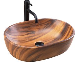 Rea Amelia Wood Mat Opzetwastafel Hout Imitatie 48x34,5 cm