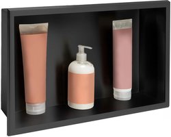 Rea - Badkamer Inbouwnis - Zwart - 10X45X30Cm