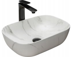 Rea Belinda Marble Marble Mat Opzetwastafel Steen Imitatie 46,5x33,5 cm