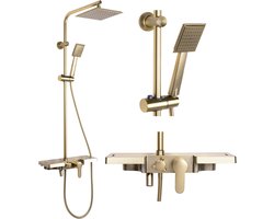 Rea Bravo Regendouche Geborsteld Goud 105cm