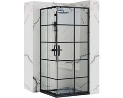 Rea Concept Black 90X90 - 190 cm - Douchecabine - Vierkant - Zwart