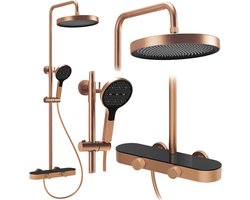 Rea - Creo - Doucheset - Geborsteld Koper - 37X15,5X128Cm