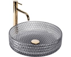 Rea Cristal Grey 39 Opzetwastafel Grijs 39x39 cm